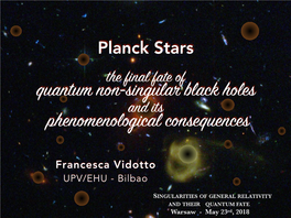 Francesca Vidotto, Planck Stars