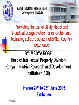 Promoting the Use of Utility Model and Industrial Design System For