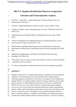 Regulon Identification Based on Comparative Genomics and Transcriptomics 475 Analysis 476 TF: Transcription Factors 477 TFBS: Transcriptional Factor Binding Site