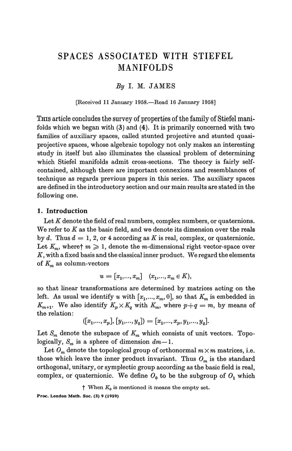 Spaces Associated with Stiefel Manifolds