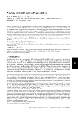 60 a Survey on Implicit Surface Polygonization