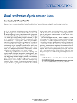 Clinical Considerations of Penile Cutaneous Lesions