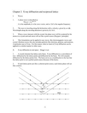 Chapter 2 X-Ray Diffraction and Reciprocal Lattice