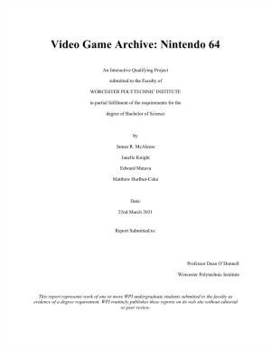 Video Game Archive: Nintendo 64
