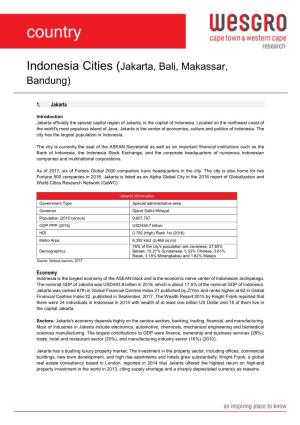 Indonesia Cities (Jakarta, Bali, Makassar, Bandung)