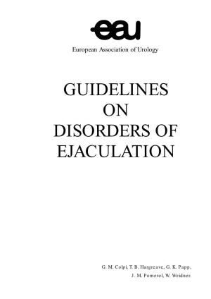 EAU Guidelines on Disorders of Ejaculation 2001
