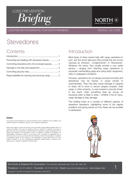 Stevedores Contents Introduction