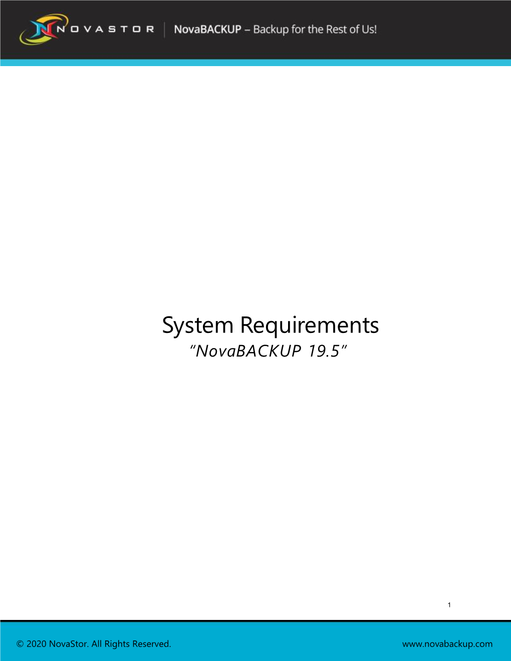 System Requirements “Novabackup 19.5”