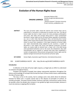 Evolution of the Human Rights Issue