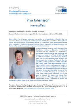 Ylva Johansson – Home Affairs