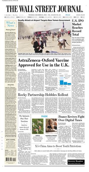 Astrazeneca-Oxford Vaccine Approved for Use in the U.K