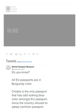 Do You Know? All EU Passports Are in Burgundy Color. Croatia Is the Only