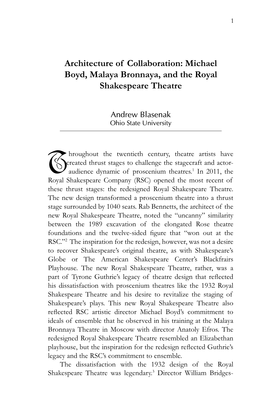 Michael Boyd, Malaya Bronnaya, and the Royal Shakespeare Theatre
