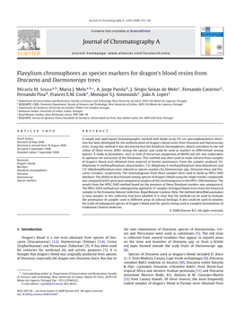 Journal of Chromatography a Flavylium Chromophores As Species Markers for Dragon's Blood Resins from Dracaena and Daemonorops