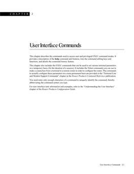 User Interface Commands
