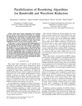 Parallelization of Reordering Algorithms for Bandwidth and Wavefront Reduction