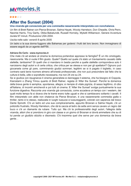 After the Sunset (2004) Una Vicenda Già Conosciuta Per Una Commedia Rasserenante Interpretata Con Nonchalance