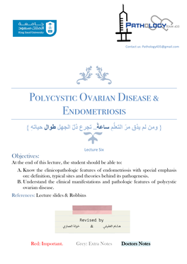 Polycystic Ovarian Disease & Endometriosis