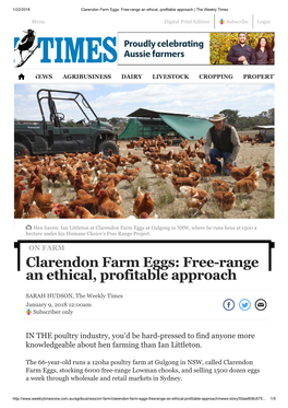 Clarendon Farm Eggs: Free-Range an Ethical, Profitable Approach | the Weekly Times