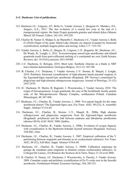 J.-C. Duchesne: List of Publications