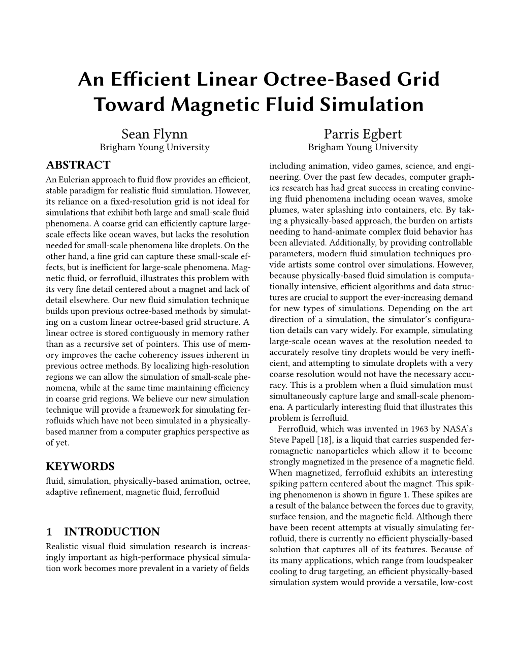 An Efficient Linear Octree-Based Grid Toward Magnetic Fluid Stimulation