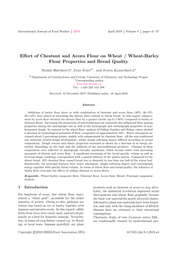 Effect of Chestnut and Acorn Flour on Wheat / Wheat-Barley Flour Properties and Bread Quality