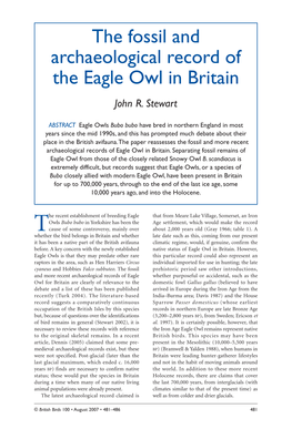 The Fossil and Archaeological Record of the Eagle Owl in Britain John R