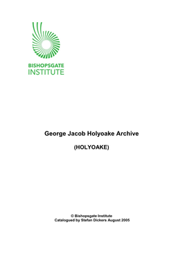 Holyoake Archive