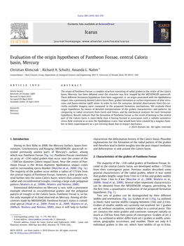 Evaluation of the Origin Hypotheses of Pantheon Fossae, Central Caloris Basin, Mercury