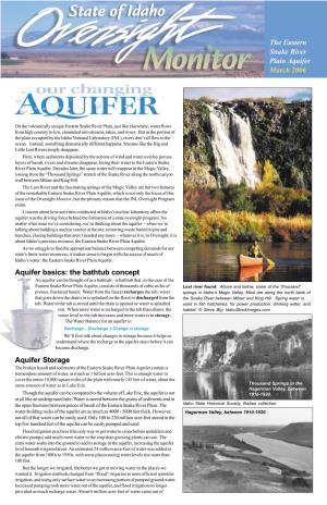 State of Idaho Oversight Monitor: Our Changing Aquifer