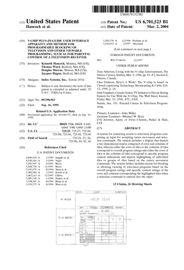 (12) United States Patent (10) Patent No.: US 6,701,523 Bl Hancock Et Ai
