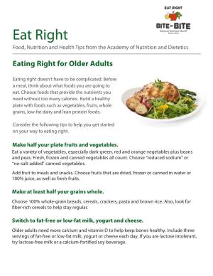 Eating Right for Older Adults