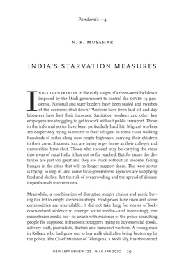 India's Starvation Measures