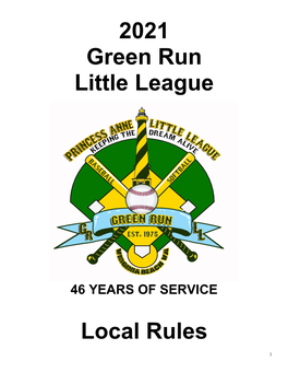 2021 Green Run Little League Local Rules