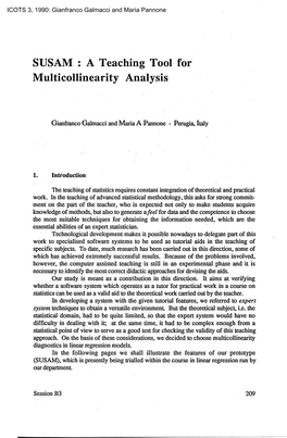 SUSAM : a Teaching Tool for Multicollinearity Analysis