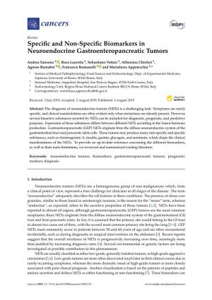 Specific and Non-Specific Biomarkers in Neuroendocrine
