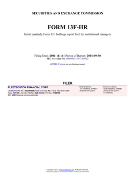 FLEETBOSTON FINANCIAL CORP (Form: 13F-HR, Filing Date: 11/14