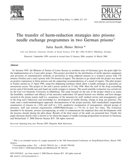 Needle Exchange Programmes in Two German Prisons