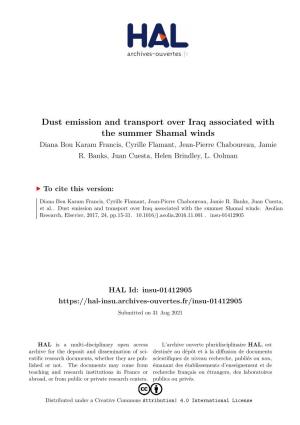 Dust Emission and Transport Over Iraq Associated with the Summer Shamal Winds Diana Bou Karam Francis, Cyrille Flamant, Jean-Pierre Chaboureau, Jamie R