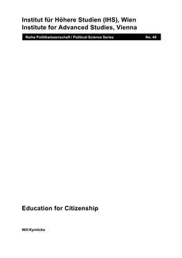 Wien Institute for Advanced Studies, Vienna Education for Citizenship