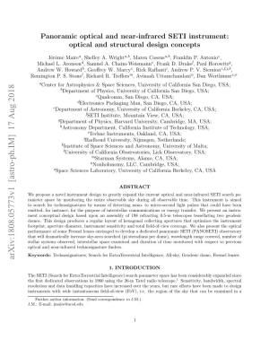 Panoramic Optical and Near-Infrared SETI Instrument: Optical and Structural Design Concepts