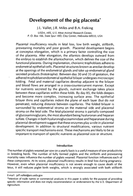 Development of the Pig Placenta*