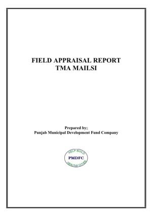 Field Appraisal Report Tma Mailsi