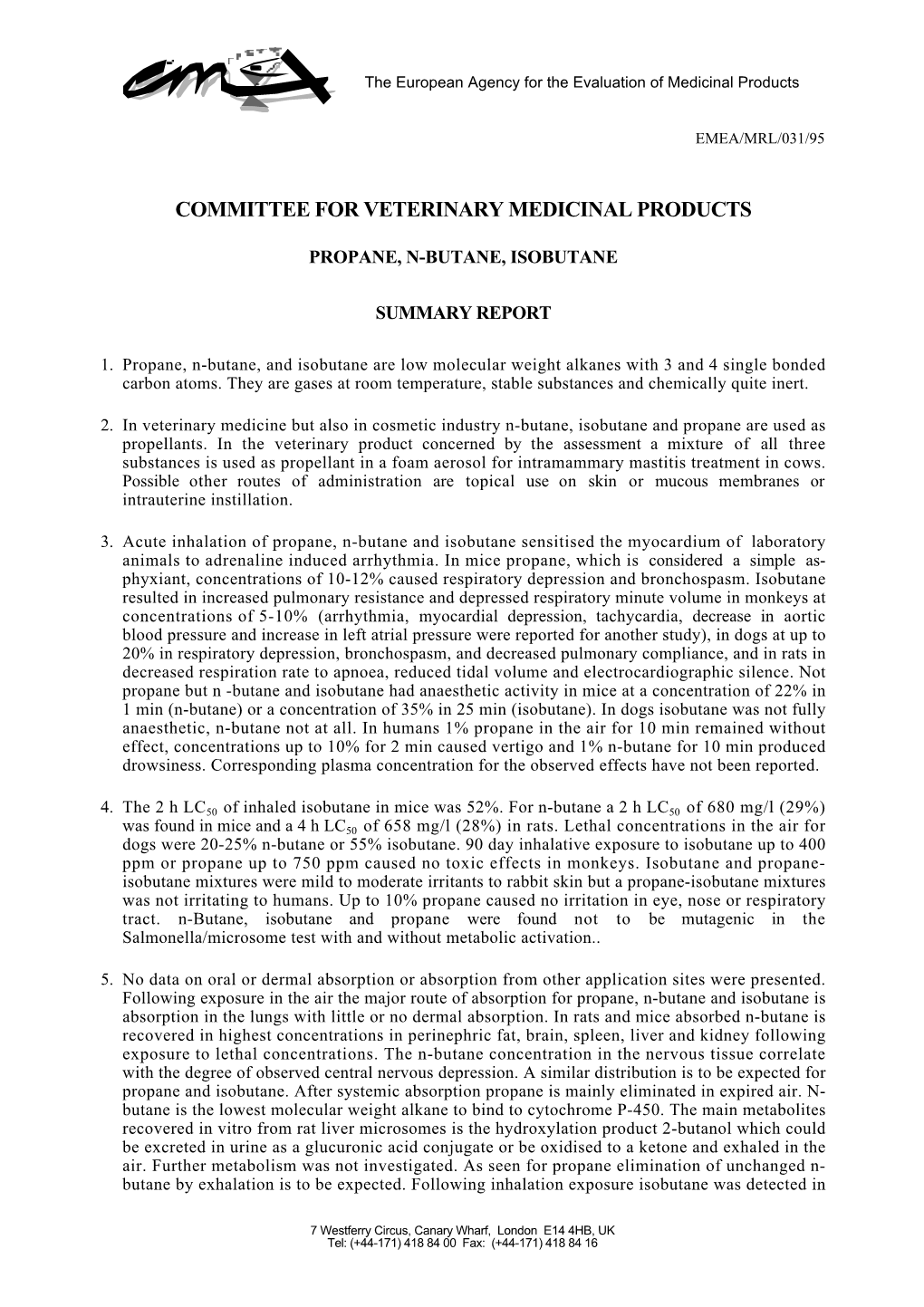Propane-N-Butane-Isobutane-Summary-Report-Committee-Veterinary-Medicinal-Products En.Pdf