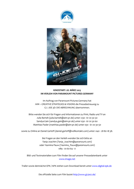 GI JOE 3D Die Abrechnung Presseheft