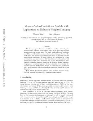 Measure-Valued Variational Models with Applications to Diffusion
