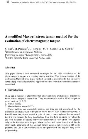 A Modified Maxwell Stress Tensor Method for the Evaluation of Electromagnetic Torque