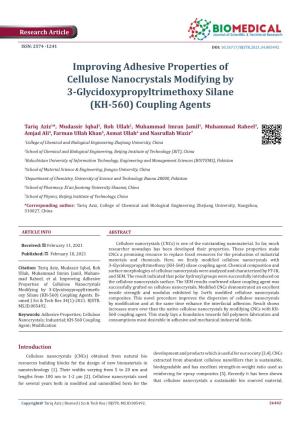 Improving Adhesive Properties of Cellulose Nanocrystals Modifying by 3-Glycidoxypropyltrimethoxy Silane (KH-560) Coupling Agents