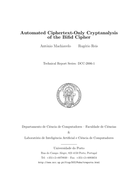 Automated Ciphertext-Only Cryptanalysis of the Bifid Cipher