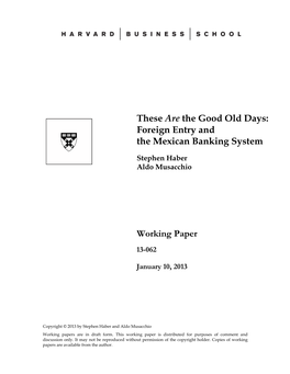 Foreign Entry and the Mexican Banking System